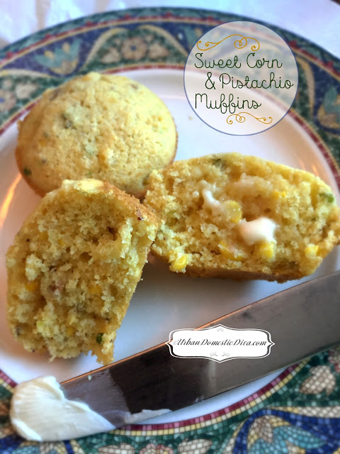 corn pistachio muffins