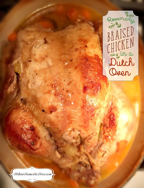 braised rosemary chicken in dutch oven