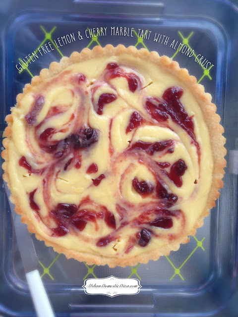 RECIPE: Gluten Free Lemon and Cherry Marbled Tart with Almond Crust