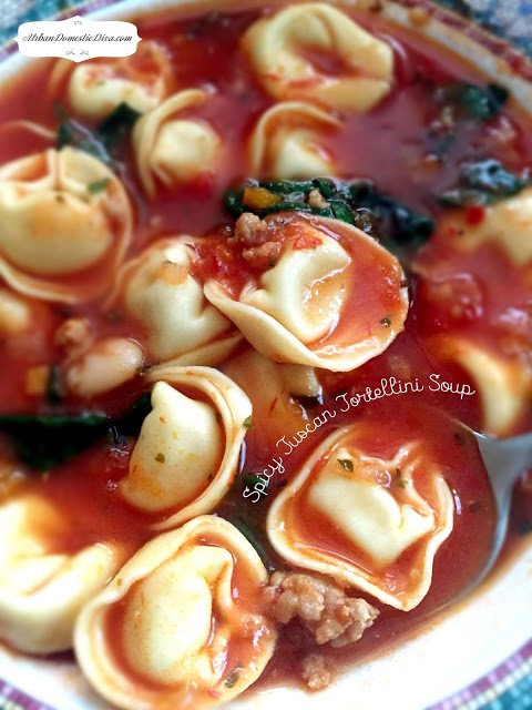 spicy tuscan tortellini soup