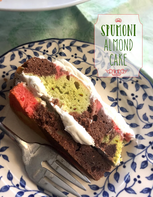 "Spumoni" Cake, looks and taste like spumoni ice cream