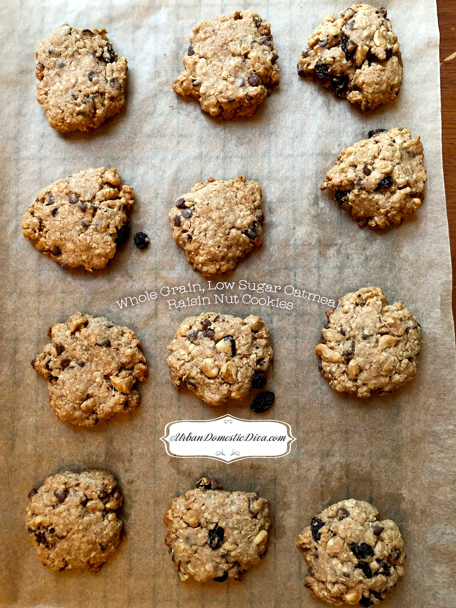 whole grain low sugar oatmeal cookie